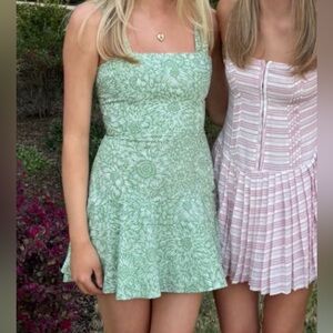 Amanda Uprichard green floral dress mini